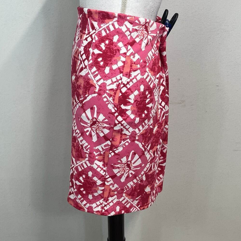 INC International Concepts Pink and White Printed Midi Pencil Skirt - Picture 4 of 7
